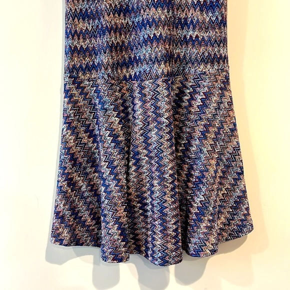 Anthropologie Maeve Westwater Chevron Knit Flowy Dress Sleeveless Blue Purple - Picture 9 of 10